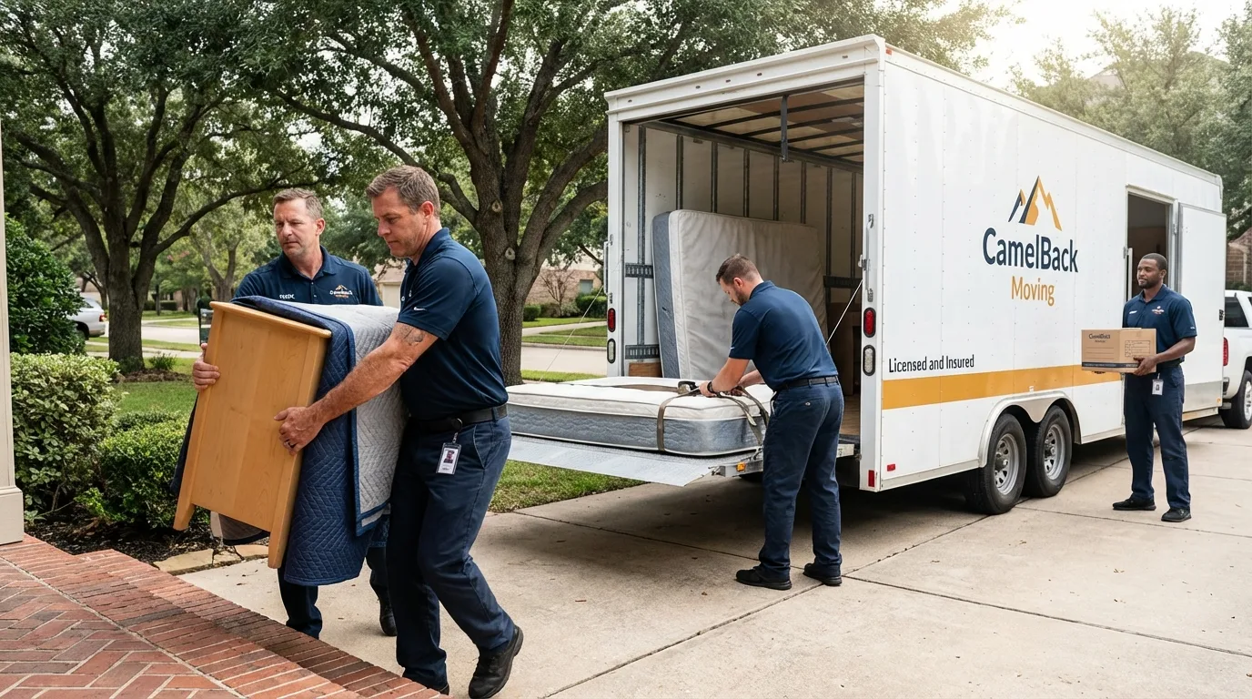 Crew loading residential truck for cross-state move from Potsdam, NY